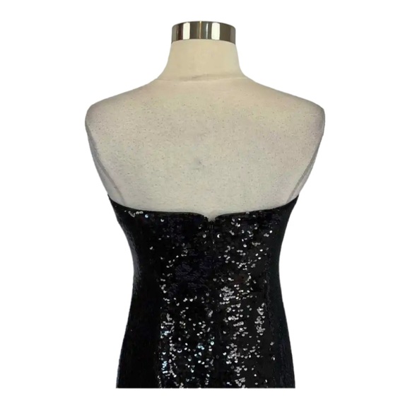 NEW Aidan Mattox Women's Formal Black Sequin Strapless Long Column Gown size 4 - Picture 8 of 8